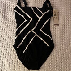 Gottex ~ Black and White One Piece Swimsuit